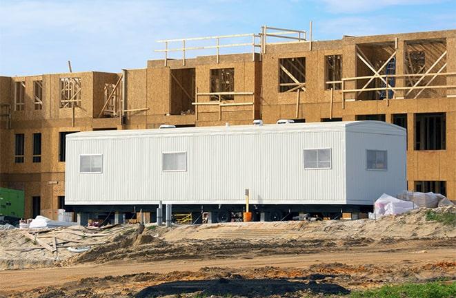 construction office trailers for rent at a building site in Santa Clara, CA